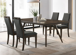 Wes  Rectangular Dining Table Set Dark Walnut