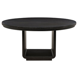Leandro 60-inch Round Dining Table Burnished Black