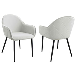 Emma Fabric Upholstered Dining Arm Chair Charcoal (Set of 2)