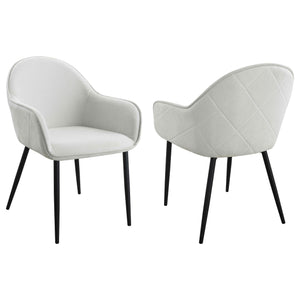 Emma Fabric Upholstered Dining Arm Chair Charcoal (Set of 2)
