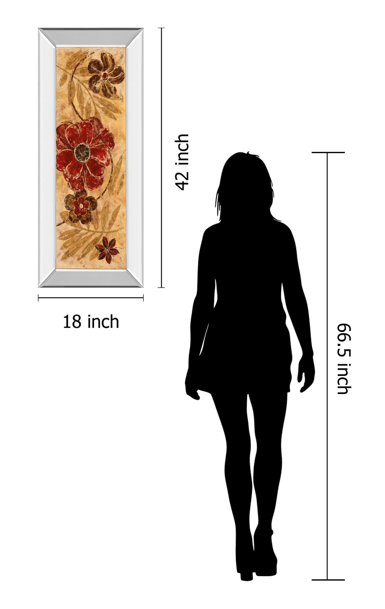 Mirrored Frame Touch Of Honey Ii  By Maria Donovan 18X42 Mirror Frame Print