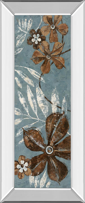 Mirrored Frame Denim Garden I By Maria Donovan 18X42 Mirror Frame Print