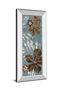 Mirrored Frame Denim Garden I By Maria Donovan 18X42 Mirror Frame Print