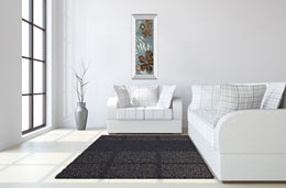 Mirrored Frame Denim Garden I By Maria Donovan 18X42 Mirror Frame Print