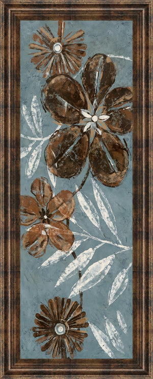 Denim Garden Ii By Maria Donovan 18X42 Framed Print