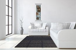 Mirrored Frame Denim Garden Ii By Maria Donovan 18X42 Mirror Frame Print