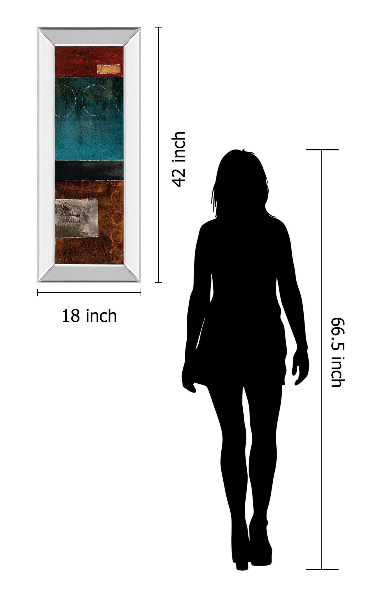Mirrored Frame Linear I By W.Blake 18X42 Mirror Frame Print