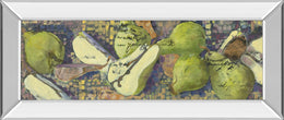 Mirrored Frame Sparkling Pears I By Silvia Rutledge 18X42 Mirror Frame Print