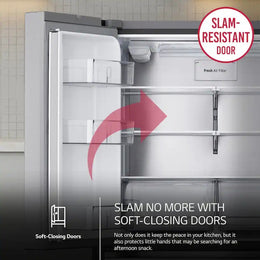 LG - 36-in Standard-Depth MAX 29.6 Cu. Ft. 4-Door French Door Smart Refrigerator with Full-Convert Drawer - Stainless Steel