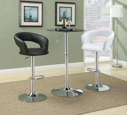 Barraza 29-inch Adjustable Height Bar Stool Black / White and Chrome