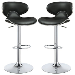 Edenton Upholstered Adjustable Bar Stool Black (Set of 2)
