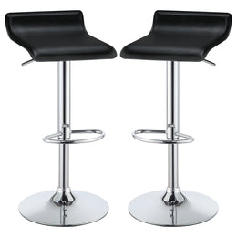 Bidwell Upholstered Adjustable Bar Stool Black (Set of 2)