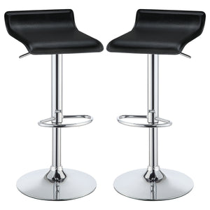 Bidwell Upholstered Adjustable Bar Stool Black (Set of 2)