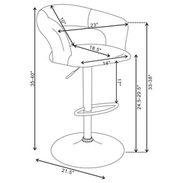 Barraza 29-inch Adjustable Height Bar Stool Grey and Chrome