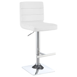 Bianca Upholstered Adjustable Bar Stool Black (Set of 2)