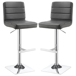 Bianca Upholstered Adjustable Bar Stool Black (Set of 2)