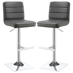 Bianca Upholstered Adjustable Bar Stool Black (Set of 2)