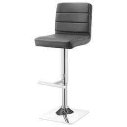 Bianca Upholstered Adjustable Bar Stool Black (Set of 2)