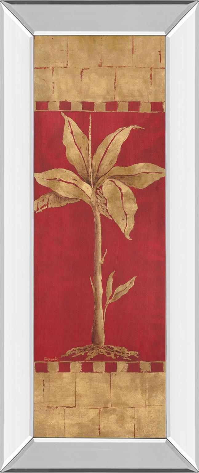 Mirrored Frame Palm Pizzazz I By Angela Ferrante 18X42 Mirror Frame Print