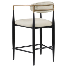 Tina Fabric Upholstered Bar Chair Beige (Set of 2)