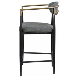 Tina Fabric Upholstered Bar Chair Dark Grey (Set of 2)