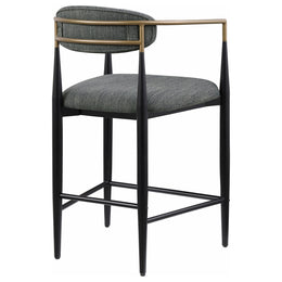 Tina Fabric Upholstered Bar Chair Dark Grey (Set of 2)