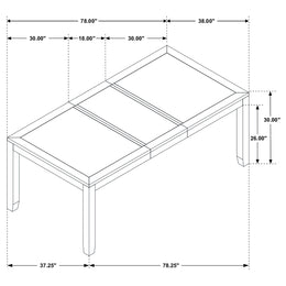 Elodie Rectangular 78-inch Extension Leaf Dining Table Black
