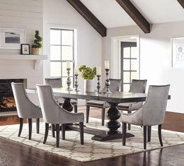Phelps  Rectangular Dining Table Set Distressed Noir