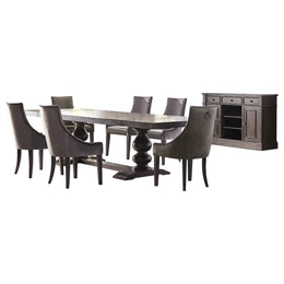 Phelps  Rectangular Dining Table Set Distressed Noir