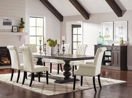 Phelps  Rectangular Dining Table Set Distressed Noir