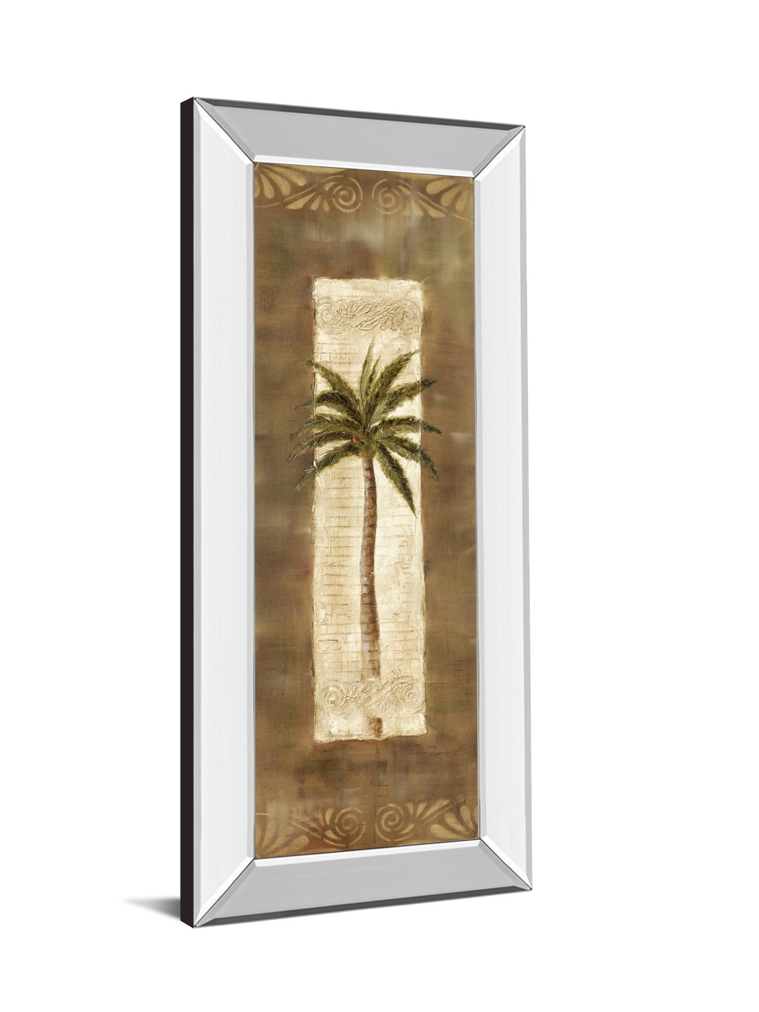 Mirrored Frame Scroll Palm Ii By Carol Robinson 18X42 Mirror Frame Print