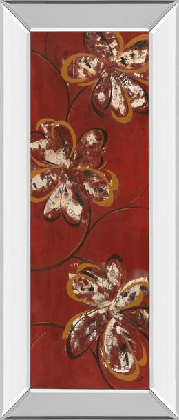 Mirrored Frame Flowers Dancing Ii By Katrina Craven 18X42 Mirror Frame Print