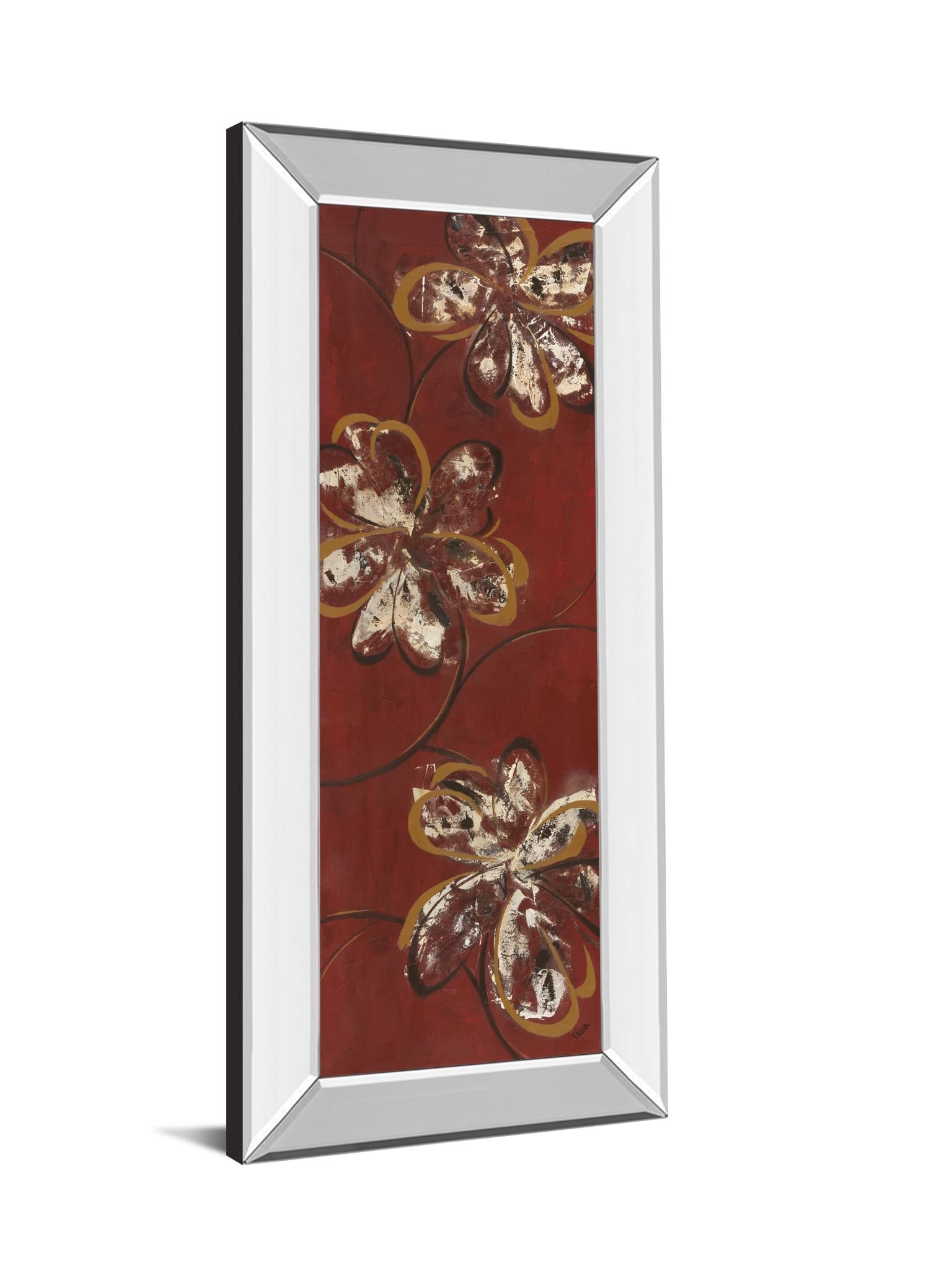Mirrored Frame Flowers Dancing Ii By Katrina Craven 18X42 Mirror Frame Print
