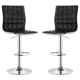 Ashbury Upholstered Adjustable Bar Stool Black / White (Set of 2)