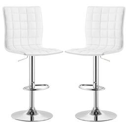 Ashbury Upholstered Adjustable Bar Stool Black / White (Set of 2)