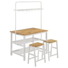 Edgeworth  Kitchen Island Counter Table Set White