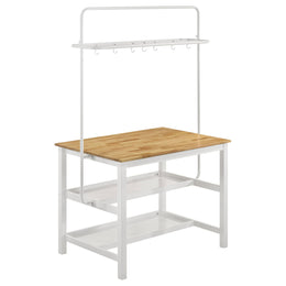 Edgeworth  Kitchen Island Counter Table Set White