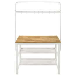 Edgeworth  Kitchen Island Counter Table Set White