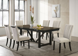 Malia  Refractory Extension Leaf Dining Table Set Oak