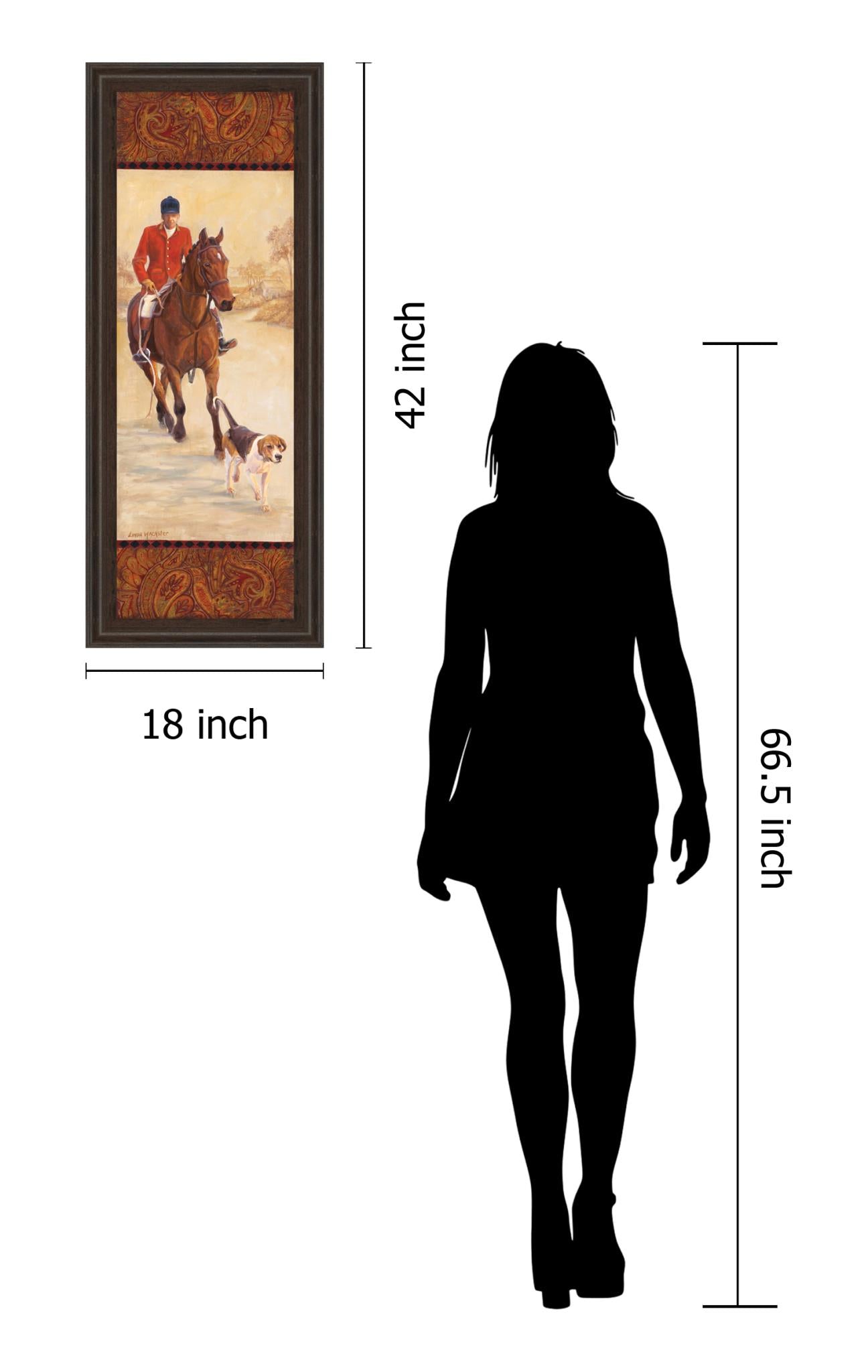 On The Hunt I By Linda Wacaster 18X42 Framed Print