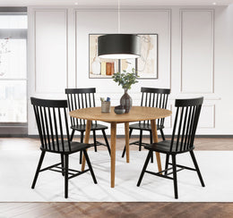 Andrews Round Wood Dining Room Table Set Light Ash