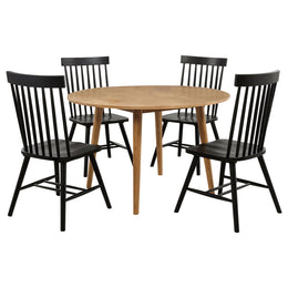 Andrews Round Wood Dining Room Table Set Light Ash
