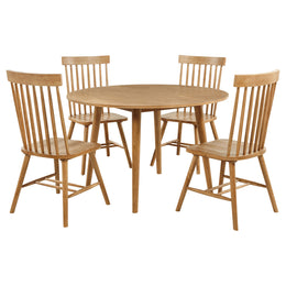 Andrews Round Wood Dining Room Table Set Light Ash