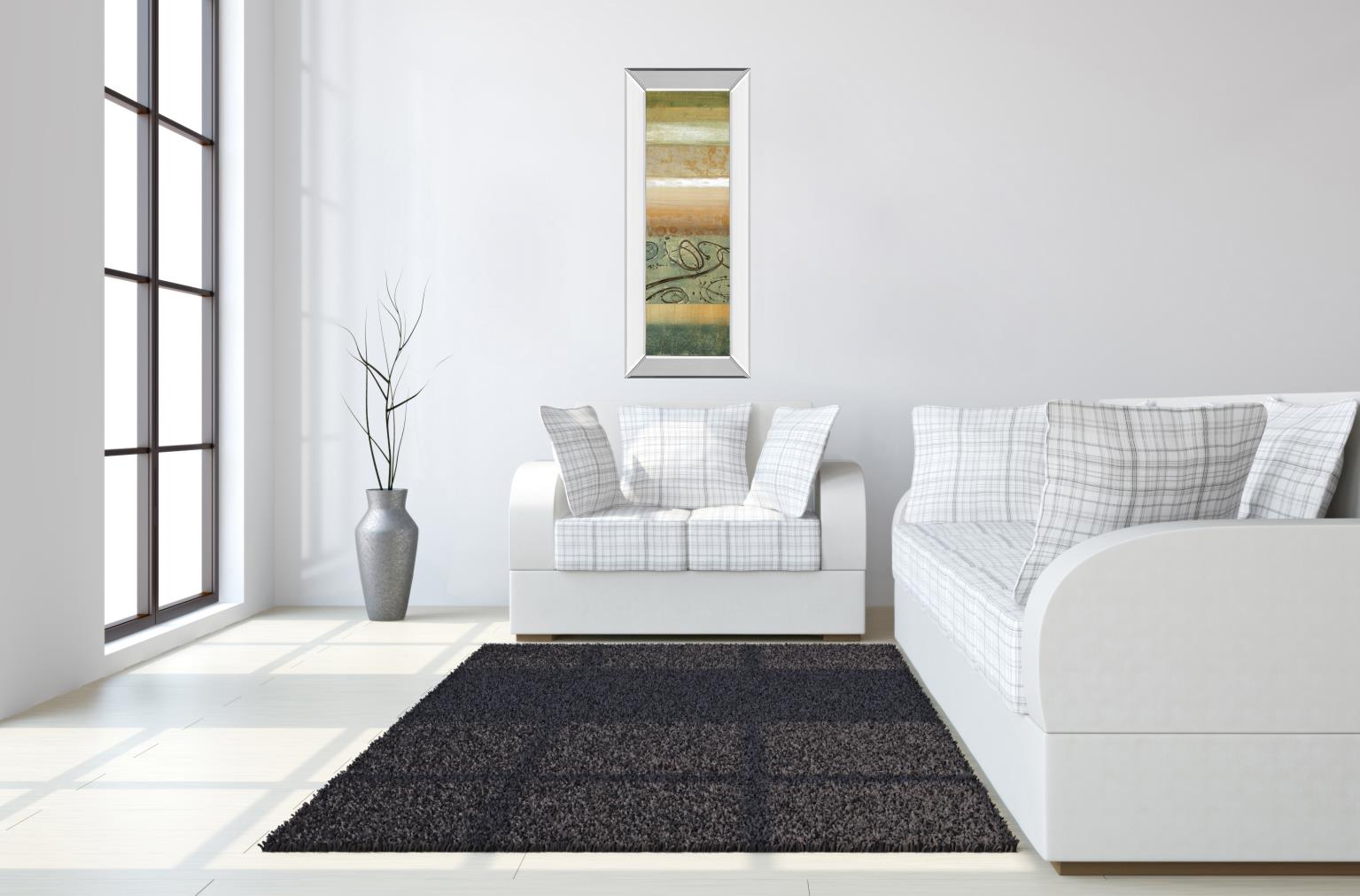 Mirrored Frame Bluemood I By Selina Werbelow 18X42 Mirror Frame Print