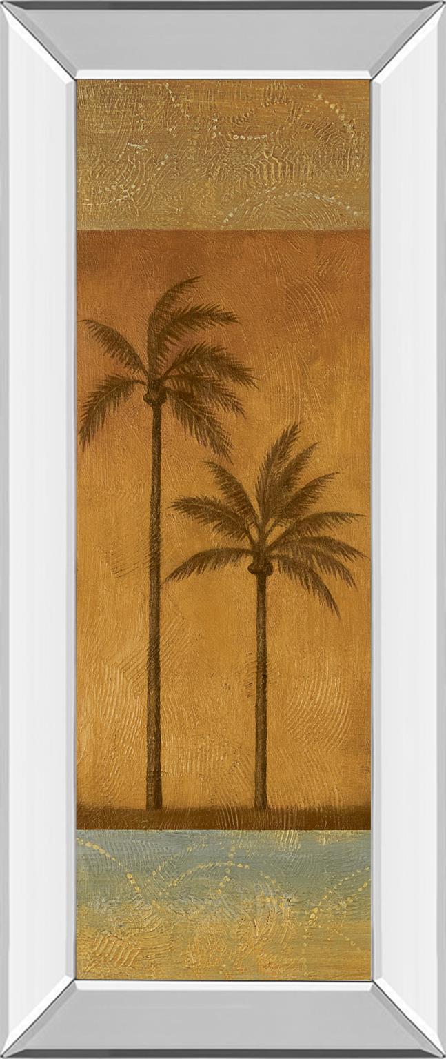 Mirrored Frame Golden Palm Ii By Jordan Grey 18X42 Mirror Frame Print