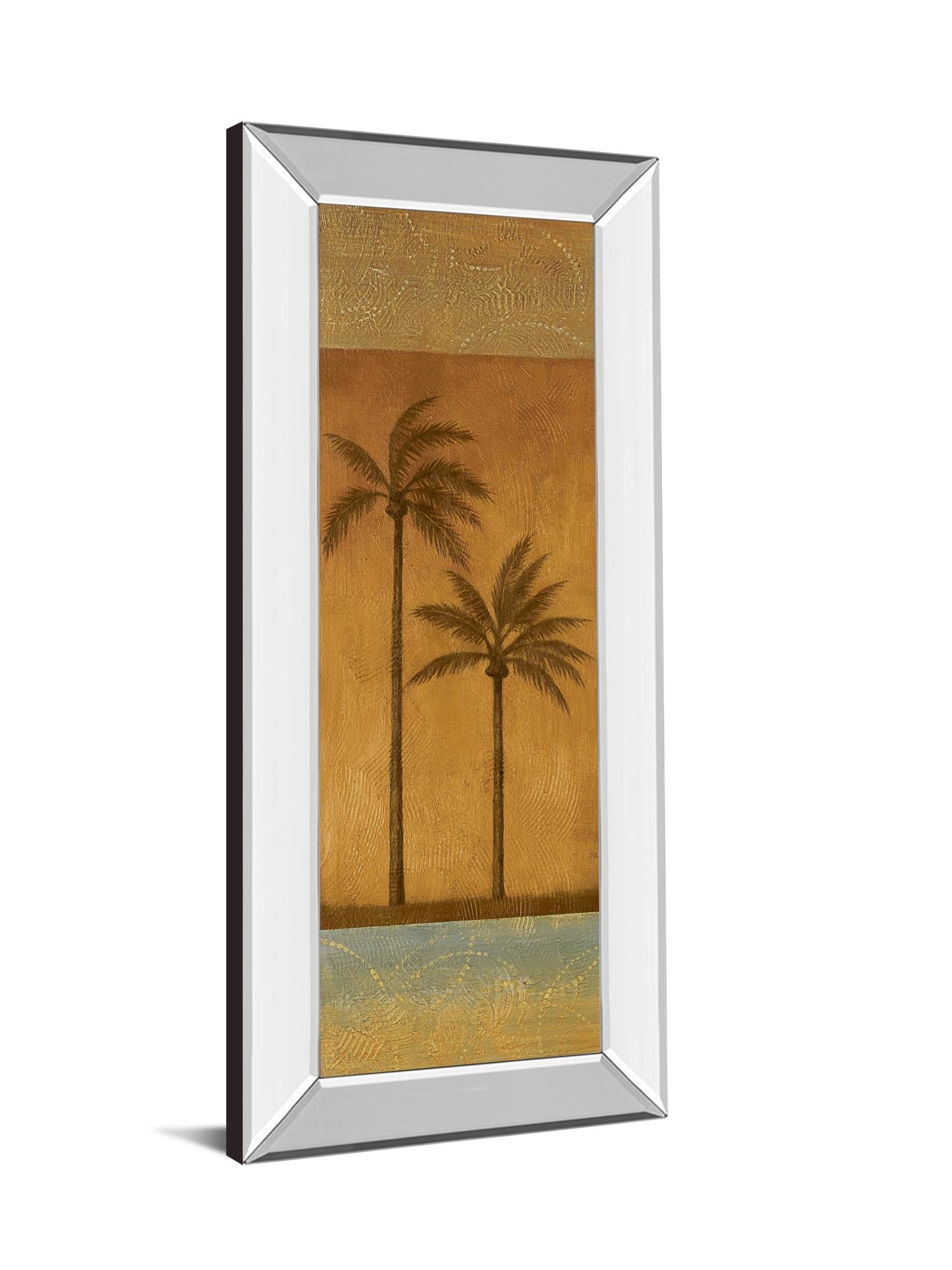 Mirrored Frame Golden Palm Ii By Jordan Grey 18X42 Mirror Frame Print