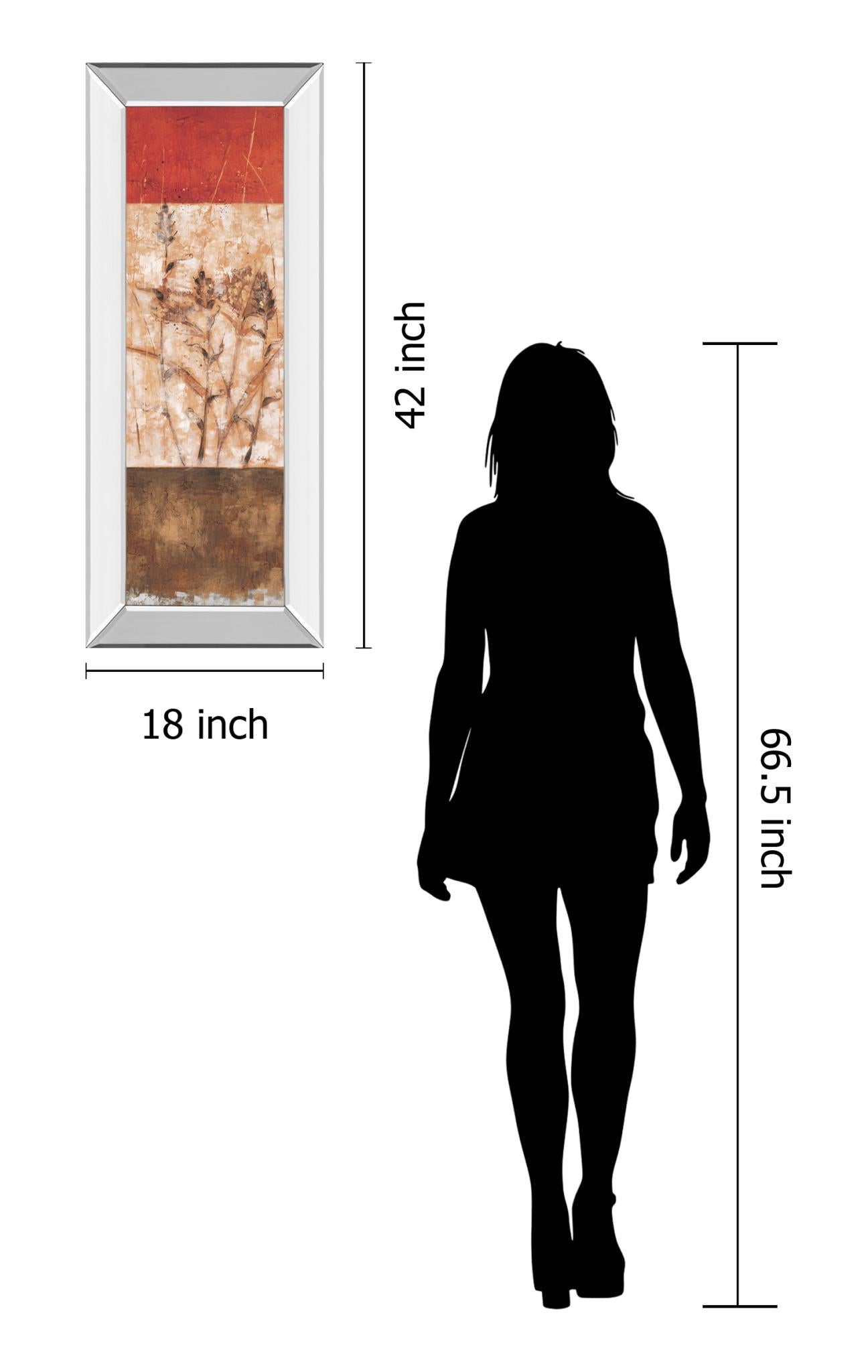 Mirrored Frame Fresco I By Loretta Linza 18X42 Mirror Frame Print