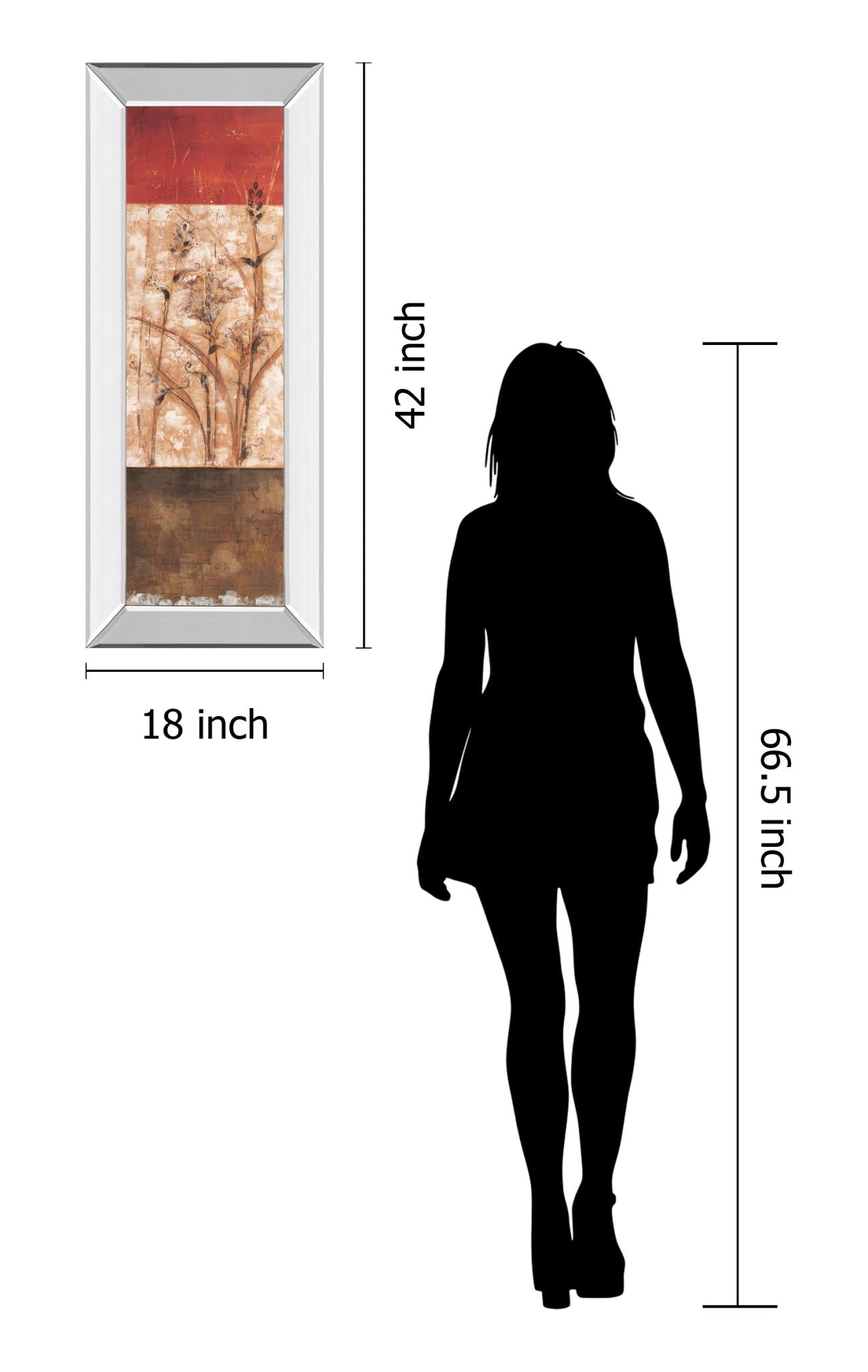 Mirrored Frame Fresco Ii By Loretta Linza 18X42 Mirror Frame Print