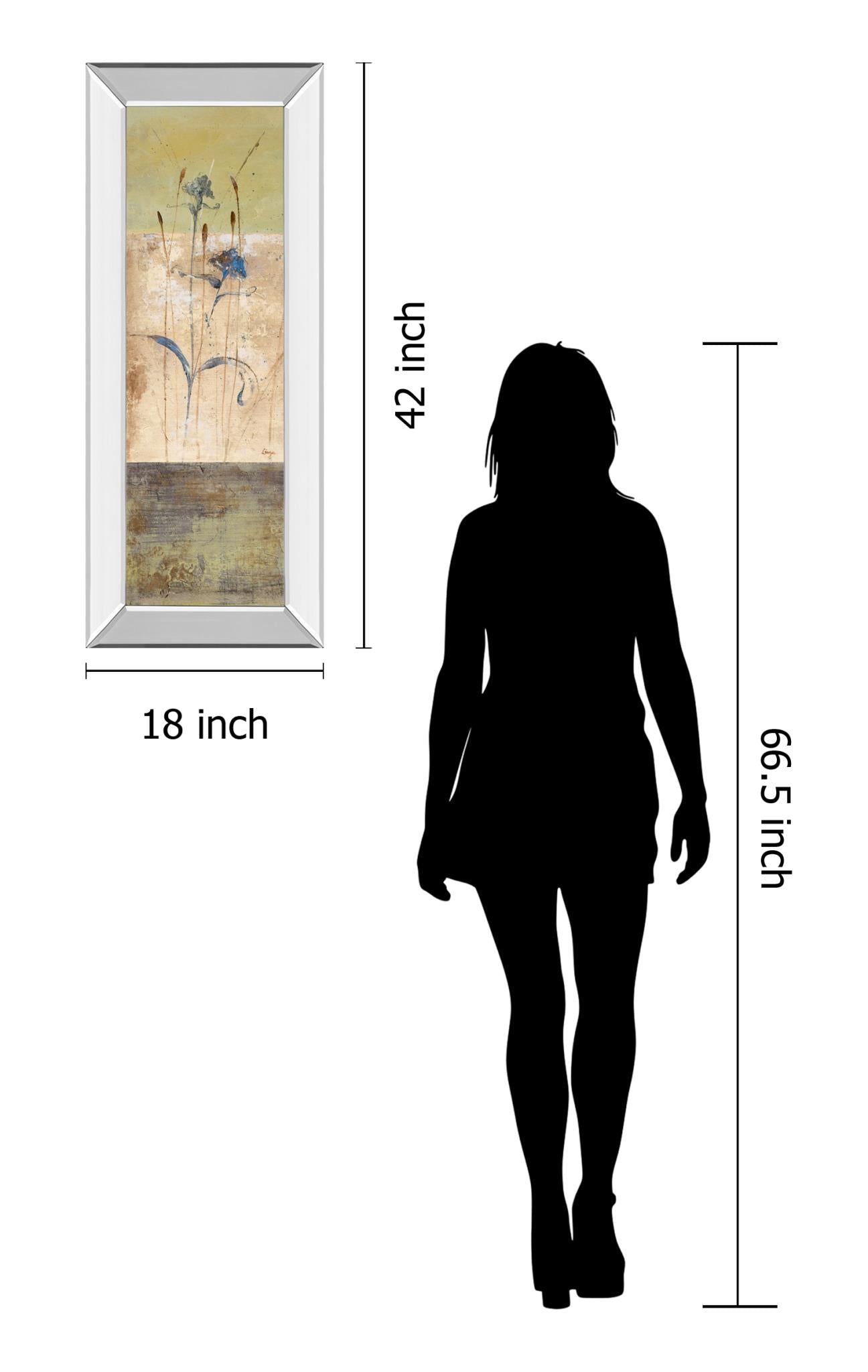 Mirrored Frame Kimono I By Loretta Linza 18X42 Mirror Frame Print