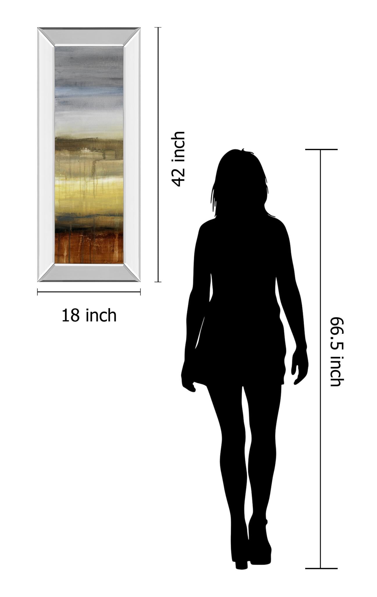Mirrored Frame Summer Rain Ii  By Lanie Loreth 18X42 Mirror Frame Print